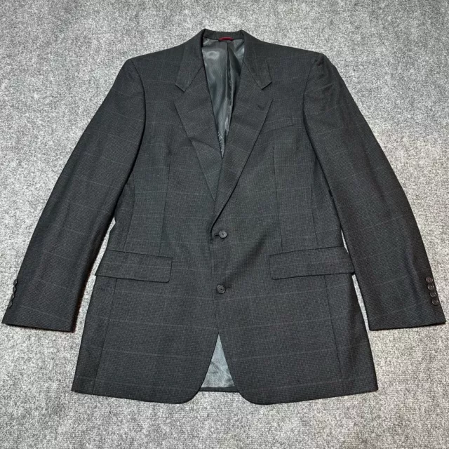 Hart Schaffner Marx Sports Coat Blazer Jacket Mens Grey XL Worsted Wool Raleighs