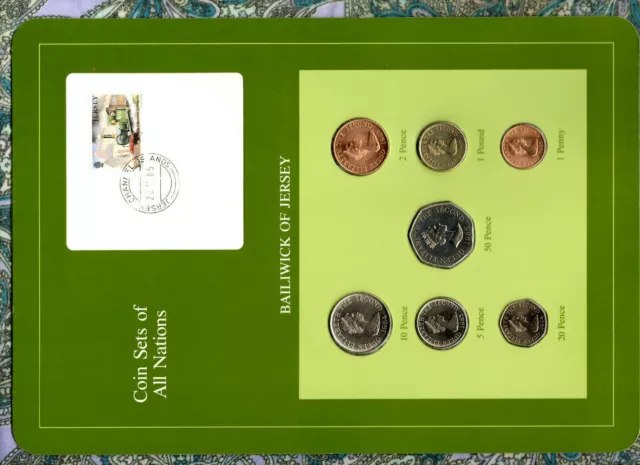 Coin Sets of All Nations Jersey 1984-1985 UNC £1 1985 St Clement 25K Mint