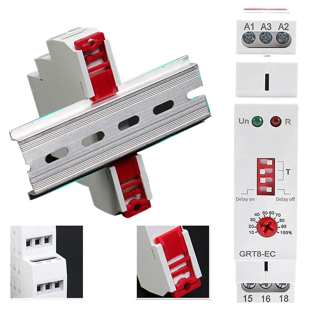 ON & OFF Delay Timer Relay Time Delay Cycler Switch DC24V AC220V Din ...