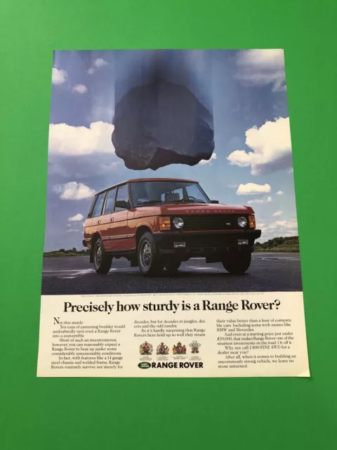 1991 1992 Range Rover Original Vintage Print Ad Advertisement