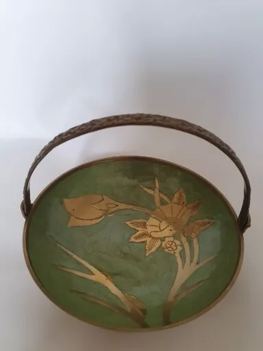 Vintage brass Dish with handle