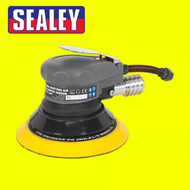 Sealey Air Palm Orbital Sander/Sanding/Cleaning 150mm Dust-Free Outlet - SA09