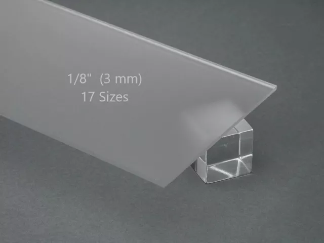 FROSTED Acrylic Plexiglass Sheet 1/8” (3 mm) Thick 17 Sizes for Privacy, Signs..