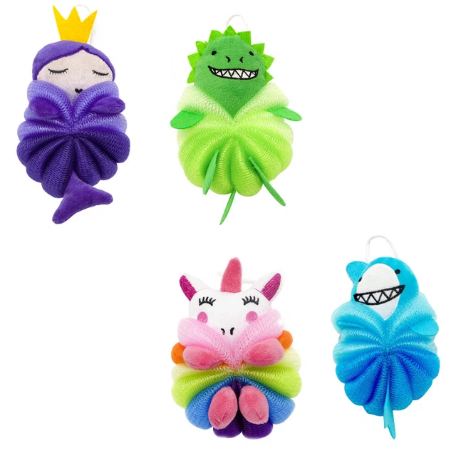 4 piezas dibujos animados niños ropa de baño bolas hermosos niños baño lavapillos