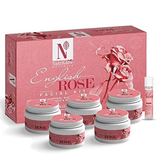 NutriGlow NATURAL'S Inglese Rosa Facciale Kit- 6-Pieces Pelle Cura Set 250gm+