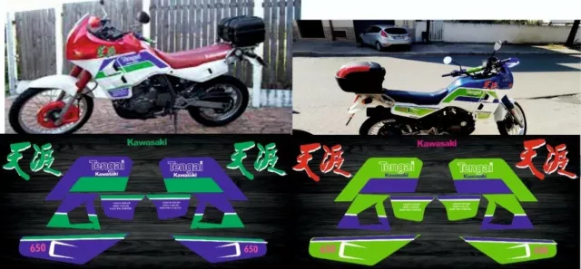 Kit adesivi decal stickers livree Kawasaki tengai 650 1992