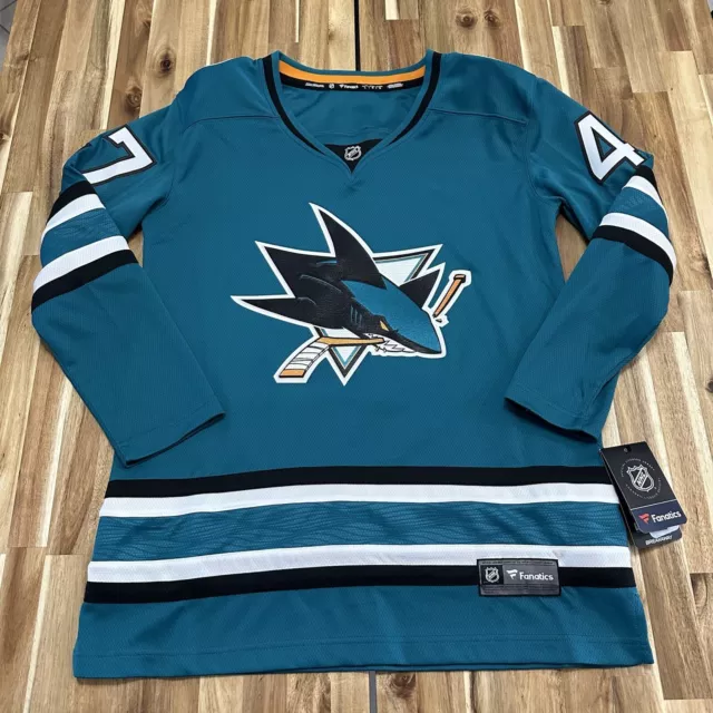 San Jose Sharks Jersey Womens Large Blue Fanatics James Reimer NHL Hockey NWT