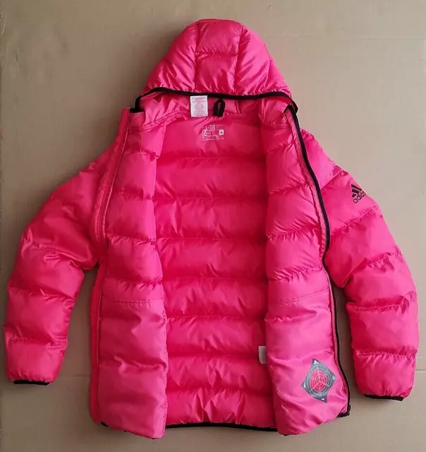 Adidas Girls Puffer Insulated Winter Jacket Pink 13-14yrs 164cm RRP £90