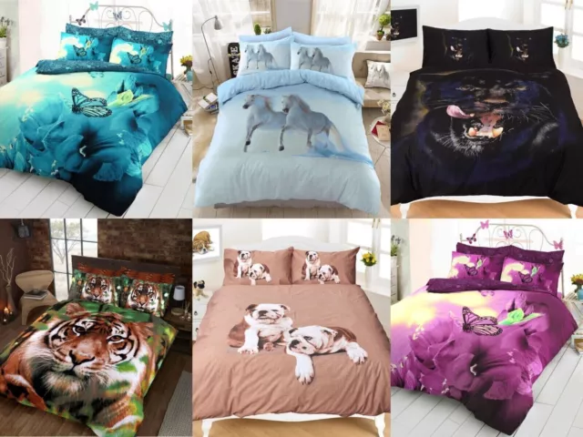 3D Animal Print Duvet Cover Set Duvet Cover Sheet Pillowcase Single Double King