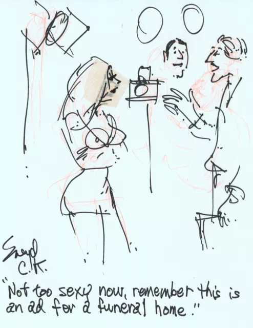 Doug Sneyd Signed Original Art Playboy Gag Rough Sketch in UNPUBLISHED SNEYD