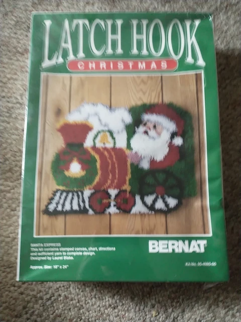 "Kit de Navidad Vintage Bernat Santa Express con Gancho de Cierre 95-4985-00 Nuevo 18"" x 24" "Kit de Navidad Vintage Bernat Santa Express con Gancho de Cierre 95-4985-00 Nuevo 18"" x 24"