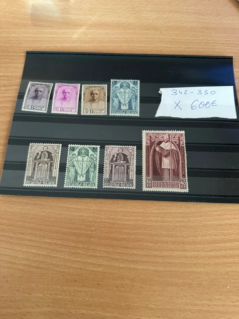 TIMBRES BELGIQUE YT 342/350  NEUF * Charnières Sur Certains Voir Photo Cote 600€