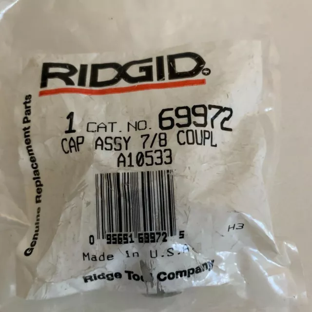 RIDGID Cat No. Couple 69972 Cap Assy 7/8 - A10533