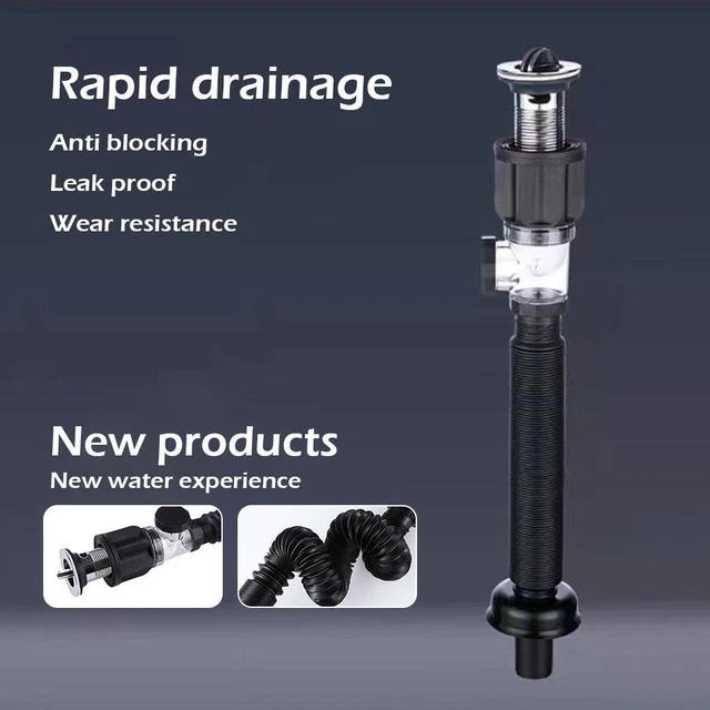 TELESCOPIC DEODORANT DRAIN Pipe Under Sink Wash Basin GX Connect