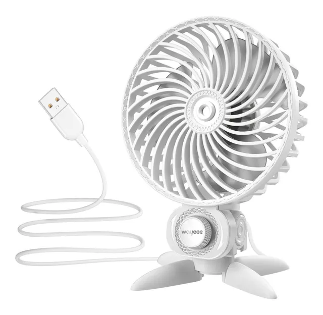 WayEee Ventilateur de Bureau Mini Ventilateur USB Réglable à 360°, Silencieux