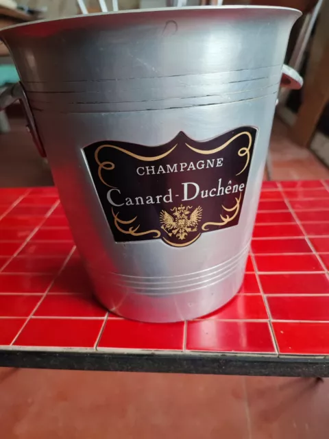 seau à champagne ancien Canard-Duchêne en aluminium bon état