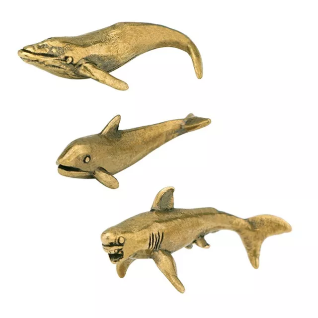 Élégante figurine vintage vintage en laiton dauphin ornement animal marin de c