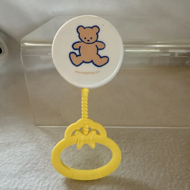 Vtg Baby King Chime Rattle My Baby 1990 Yellow Bear plastic