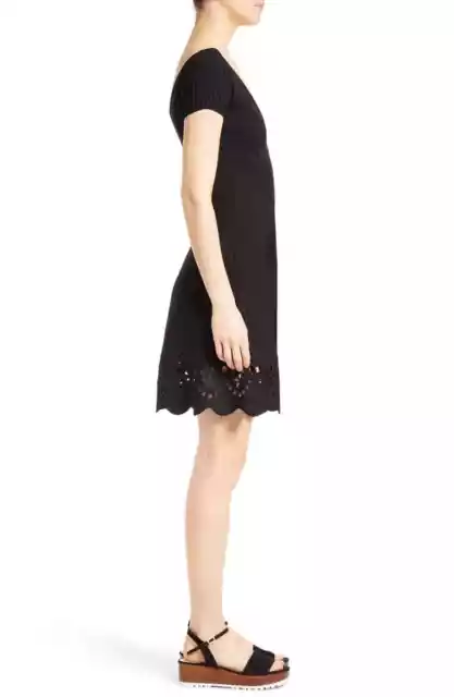 RED VALENTINO Women's Black Embroidered Knit Dress Size Small L31313 3