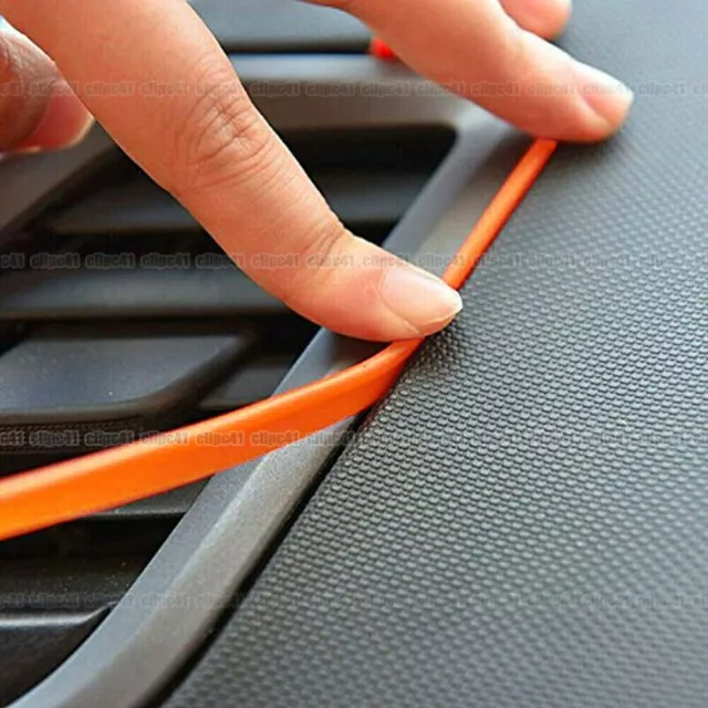 5m Car Interior Decor Orange Point Edge Gap Door Panel Molding Line  Accessories