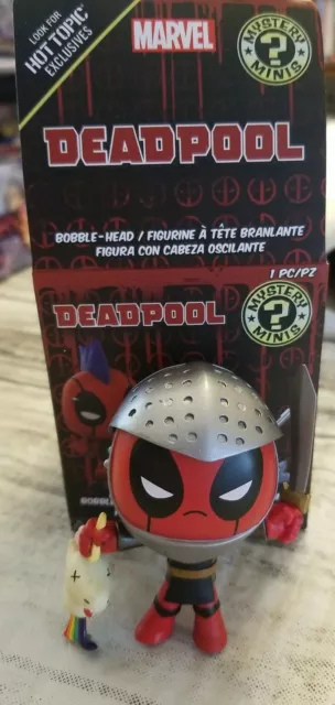 Funko Pop! Mystery Mini Marvel Deadpool Knight Unicorn Head Hot Topic Exclusive