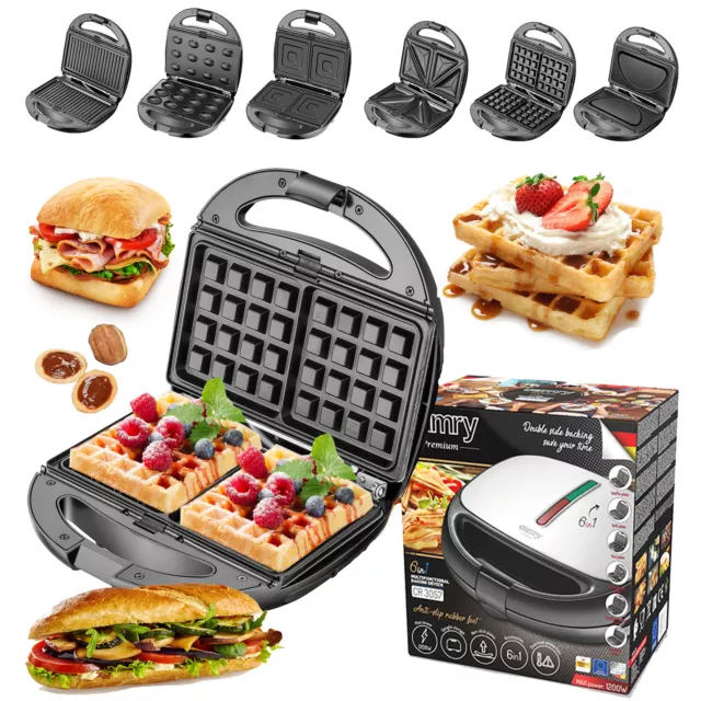 Sandwichera Gofrera Plancha Grill, Tortilla, Galletas Placas Intercambiables 2