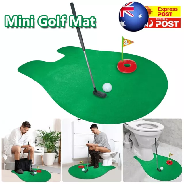 Toilet Mini Golf Mat Game Potty Sitting Putter Kids Toy Novelty Easter Gift AU