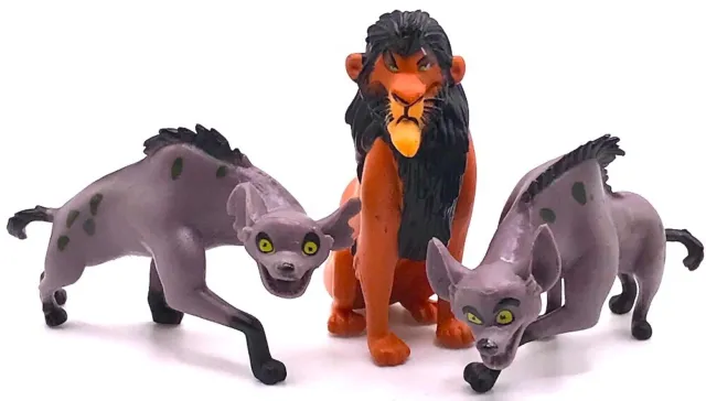 SCAR & ED & BANZAI Figure Set LION KING Hyenas WALT DISNEY MOVIE PVC TOY Playset