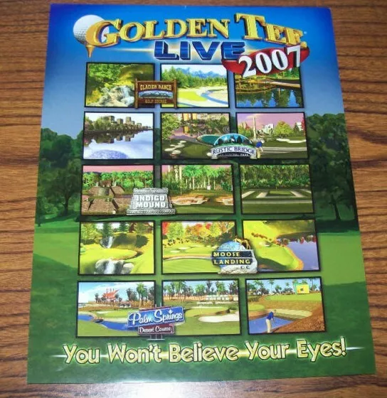 Incredible Technologies Golden Tee Live 2007 Arcade FLYER Original Video Game