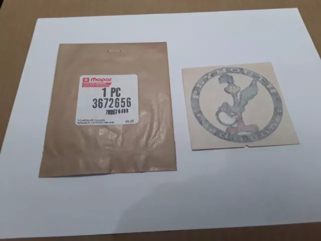 Original Roadrunner Car Decal. New Old Stock. 1 Pc. # 3672656 Plymouth Mopar