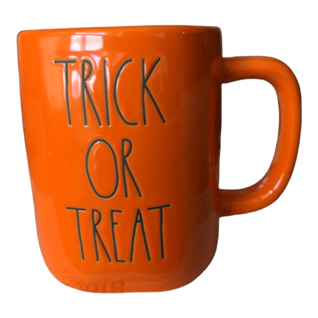 Trick or Treat Halloween Fall Harvest Orange Mug  19.5 oz Rae Dunn Pottery Cup