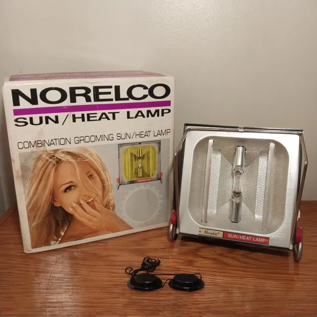 Vintage Rare Norelco HP 3108 Sun/Heat Lamp Tanning Lamp Light With Original Box