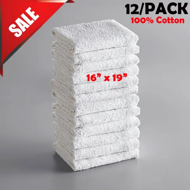 (12-Case) 100% Cotton Ribbed Terry Bar Towel Kitchen Bar Cafe Heavy Cleaning Use