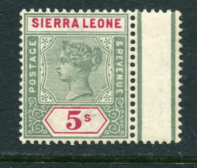 Sierra Leone 1896 Queen Victoria 5/- stamp SG52 MM (EM083)