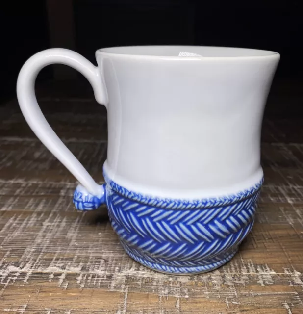 Juliska LE PANIER Mug Delft Blue White Coffee Tea 12 Oz