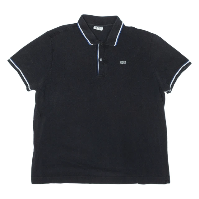 Polo Lacoste Regular Fit nera manica corta da uomo XL
