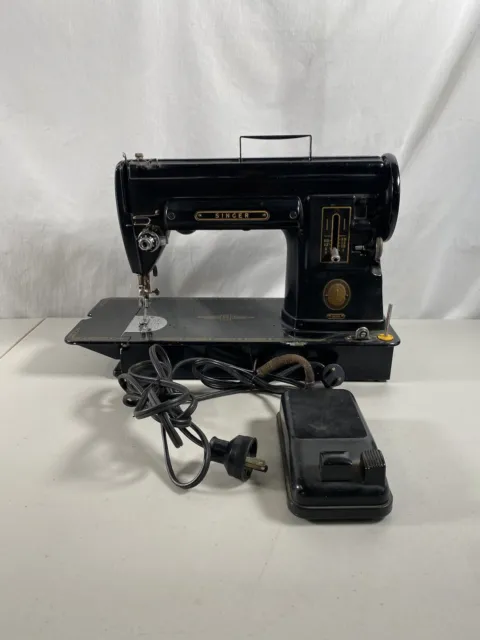 Vintage 1950s Black Singer Sewing Machine Model 301A Working Video