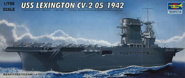 Trumpeter 05716 - 1:700 Uss Lexington CV-2 05/1942 - Nuovo