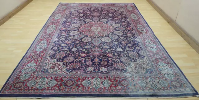 Large  PERSAIN CARPET RUG HAND MADE Oriental living Room Vintage 10ft 8" x 7ft 1