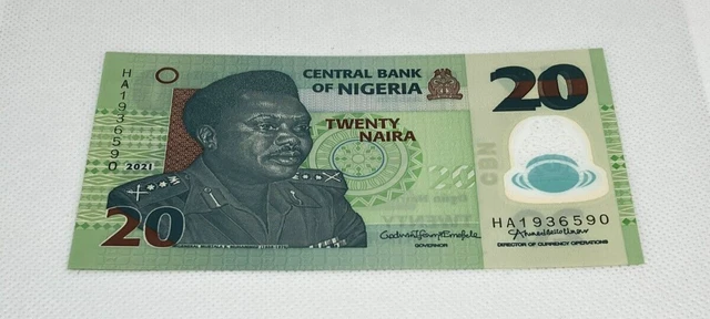 Nigeria 20 Naira (P Neu) 2021 Polymer Unc