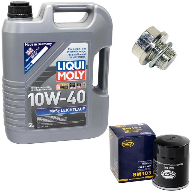 Motoröl Set 10W-40 5 Liter + Ölfilter SM 103 + schraube für Mitsubishi Colt VI