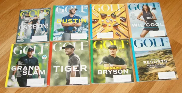 Golf Magazine 2019 Lot of 8 issues January Feb March May June August Sept Oct