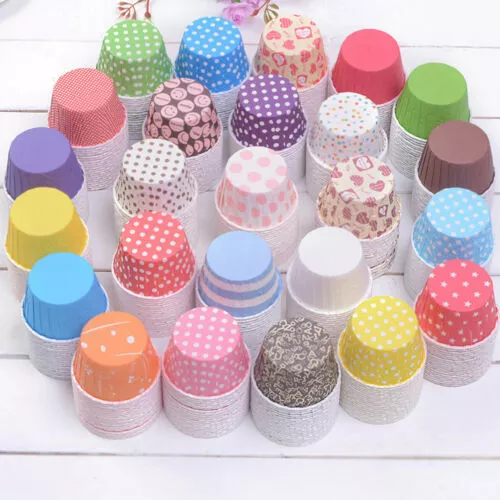 Cupcake Muffin Bun Cases Foil Polka Dot Plain Choice Of Colours Patterns