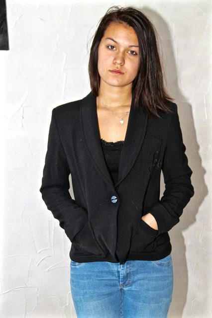 Veste Femme DIDIER PARAKIAN - Taille 38 (FR) / 40 (IT) - Noire - NEUVE Sans étiquettes - Fabriquée En Italie