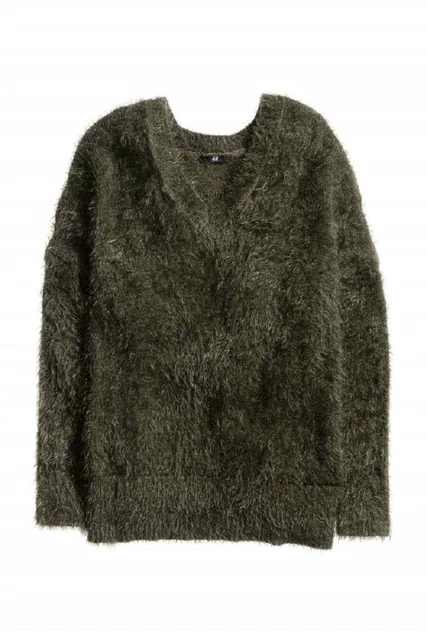 Pull Col En V H&M Femme Taille 36 Gris Clair - Style Décontracté, Occasion Bon état