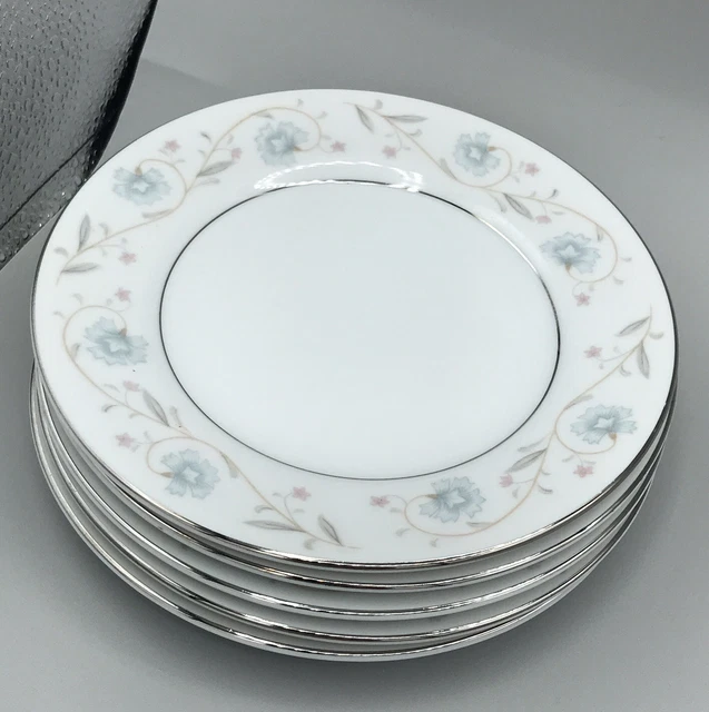 English Garden Platinum 1221 by Fine China of Japan 6.5”Bread Plates - Set of 5