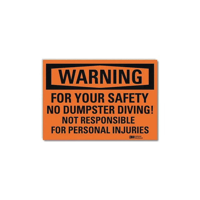 LYLE U6-1094-RD_14X10 Warning Sign,10x14in,Reflective Sheeting