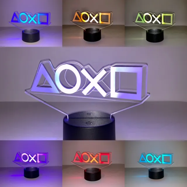 PLAYSTATION Icons Logo Decorative LED Night Light 16 Colors Remote PS4 PS3 PS