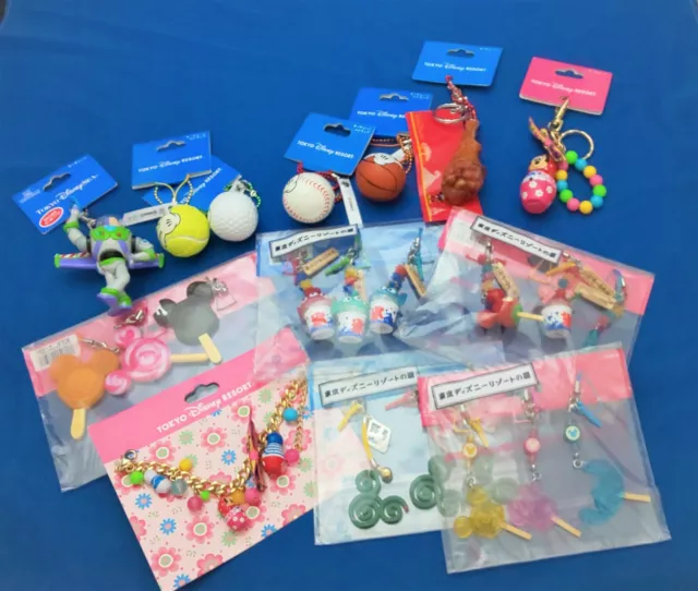 Japan Tokyo Disney Land Sea TDL TDS Strap KeyChain Mickey Minnie Stitch Buzz etc