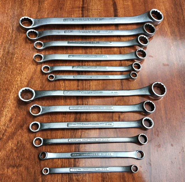 VINTAGE CRAFTSMAN DOUBLE Box End Offset Wrench Set SAE & Metric 12